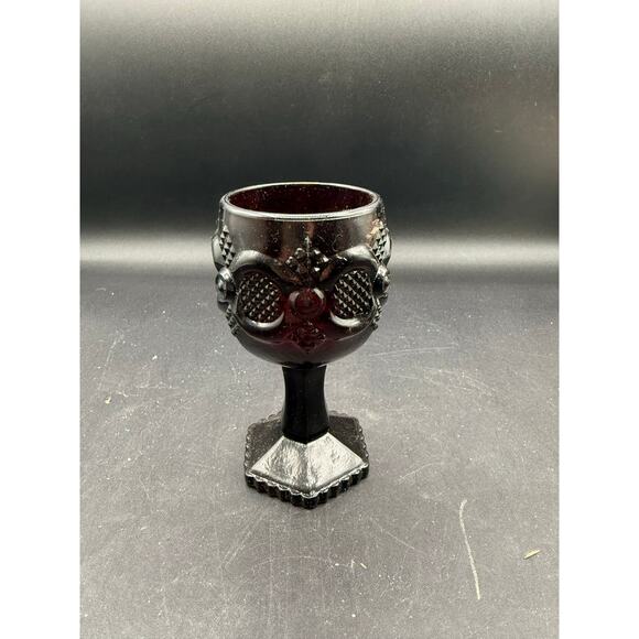 Vintage Avon 1876 Cape Cod Ruby Red Glass Wine Goblet– 4.5" Sm Cordial - Picture 6 of 8